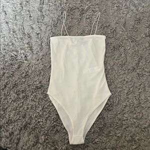 White Spaghetti Strap Bodysuit